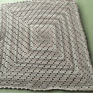BABY BLANKET Handmade Crochet Neutral color